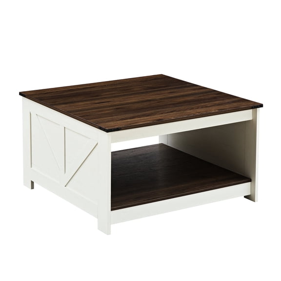 Ivory Accent, Walnut Base - Two - tier Design for More Storage - In Living and Meeting Rooms - Long - lasting and Simple to Install