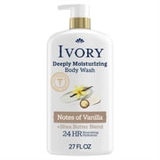 Ivory Deeply Moisturizing Body Wash, Notes of Vanilla Scent, 27 fl oz