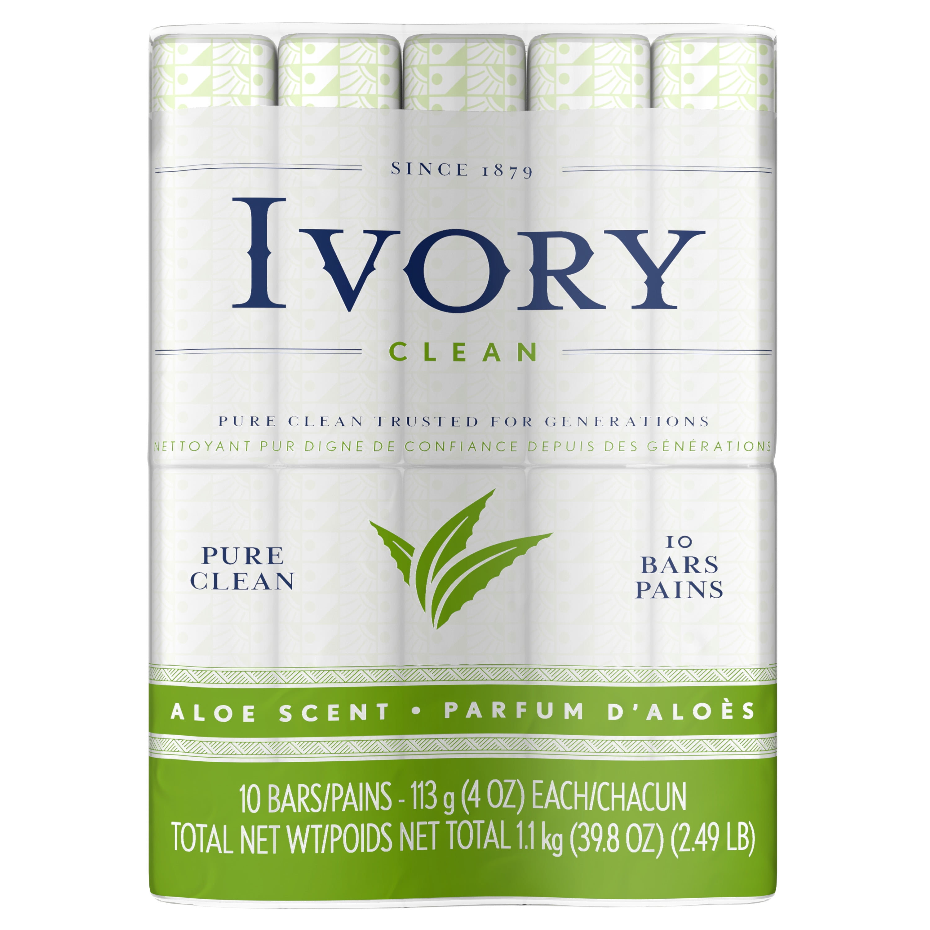 Ivory Bar Soap, Aloe Scent 4.0 Oz, 10 Count