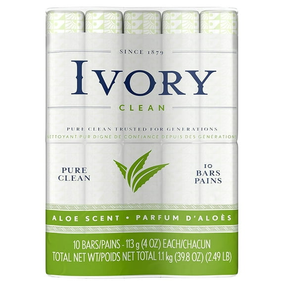 Ivory Bar Soap, Bath Size, Aloe 10 ea Pack of 3