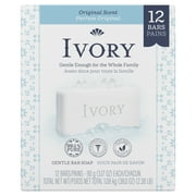 Ivory Bar Soap, Original Scent, for All Skin Types, 12 Count 3.17 oz