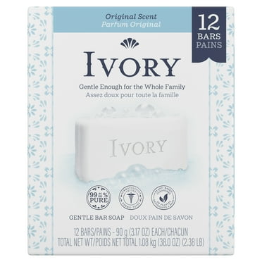 Ivory Bar Soap, Original Scent, for All Skin Types, 12 Count 3.17 oz