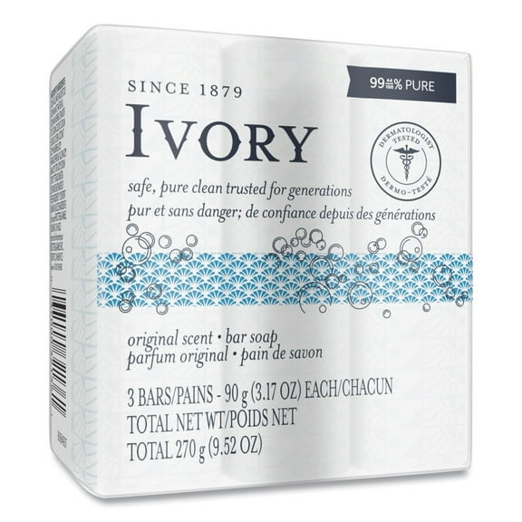 Ivory Bath Soap, White, 3.1 Oz Bar