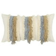 thumbnail image 1 of Ivory & Beige Textural Strands Lumbar Pillow, Natural, Gray & Taupe, 1 of 1