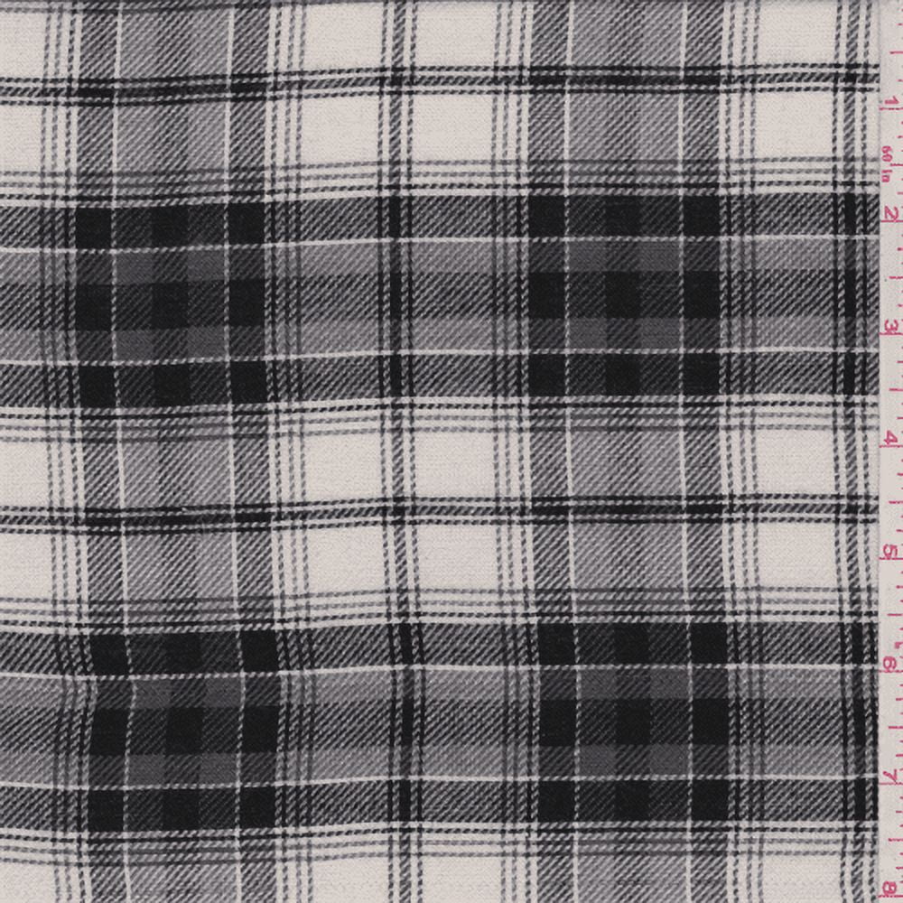 Ivory/Black Plaid Rayon Shirting, Fabric Sold By the Yard - Walmart.com