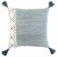thumbnail image 1 of Ivory Blue Accent Stitch Color Block Throw Pillow, 1 of 10