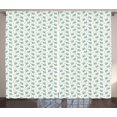 thumbnail image 1 of Ambesonne Ivory and Blue Curtains 2 Panel Set, Spring Leaves, 108" x 84", Pale Blue Ivory, 1 of 3