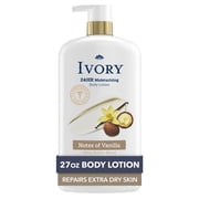 Ivory Body Lotion, 24hr Moisturizing, Absorbs Instantly, Shea Butter Blend, Notes of Vanilla Scent, 27 fl oz