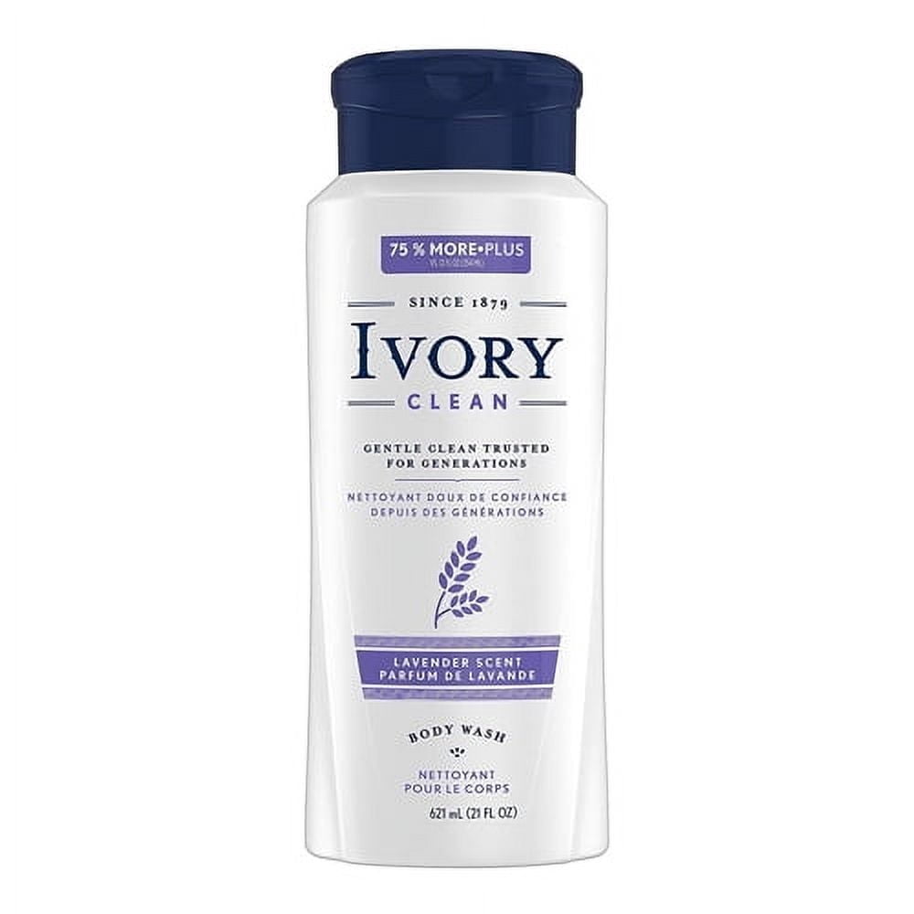 Ivory Clean Body Wash Lavender Scent, 21 Oz, 2 Pack