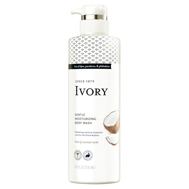 Ivory Body Wash with Hint of Coconut Scent, 17.9 Oz