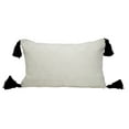 thumbnail image 1 of Ivory Boho Tribal Textured Tassels Throw Pillow (Case Only, Tassels Ivory Pillow 12"x20"), 1 of 3