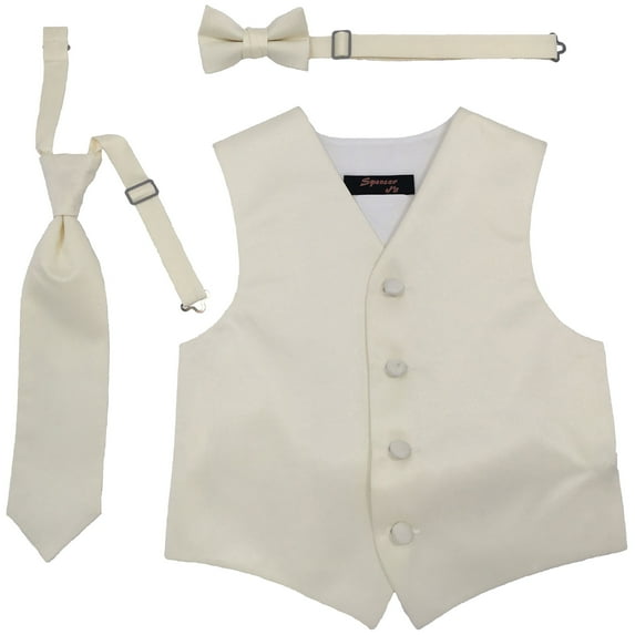 Ivory Boys Satin Vest Spencer J - Boys 9-10