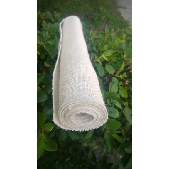 Ivory Burlap Table Runner-,