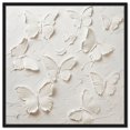 thumbnail image 1 of Ivory Butterflies Canvas Winter Floral Art by Art Remedy, Black Frame, 12" x 12", 1 of 7