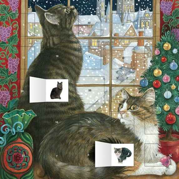 Ivory Cats by Lesley Anne Ivory: Christmas Window advent calendar (with stickers) (Calendar)