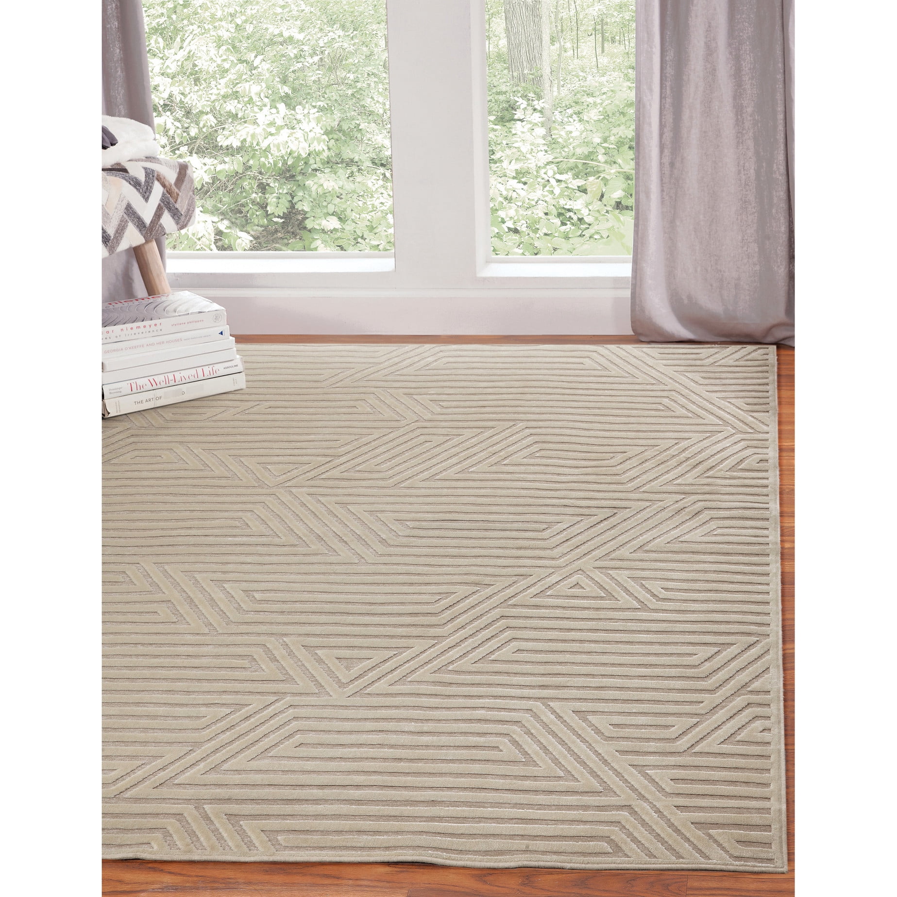 5x8 Rectangular Rug Ivory Chenille 5x8 Rug for Studio Offers Soft Surface - Walmart.com