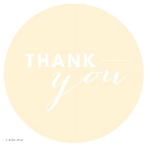 Ivory Chic Thank You Circle Favor Labels, 40-Pack