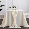thumbnail image 1 of Ivory Chiffon Table Runner 10Ft Wedding Table Runner 29x120 Inches Sheer Romantic Tulle Table Runner for Wedding Decor Bridal Shower Baby Shower Birthday Party Cake Table Decoration, 1 of 7