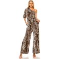 thumbnail image 1 of Ivory Choco Brown 1X Plus Size Womens Summer Sexy Jumpsuit Formal and Casual Long Sleeve One Shoulder, Fashion Dresses, Occasions, 1 of 4