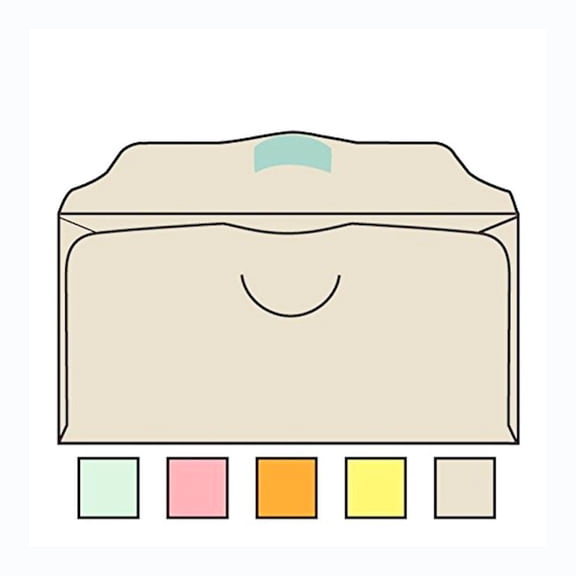 Ivory Church Offering / Pew Envelopes 10 Dollar Bill size, Blank with Scalloped Flap. Spot Seal & Half Circle Die Cut Box of 1000
