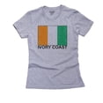thumbnail image 1 of Ivory Coast Flag - Special Vintage Edition Women's Cotton Grey T-Shirt, 1 of 2