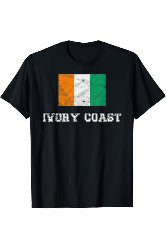 Ivory Coast Flag Vintage I Men Women Kids T-Shirt T-Shirt