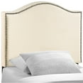 thumbnail image 1 of Curl Twin Nailhead Upholstered Headboard-Color:Ivory, 1 of 5