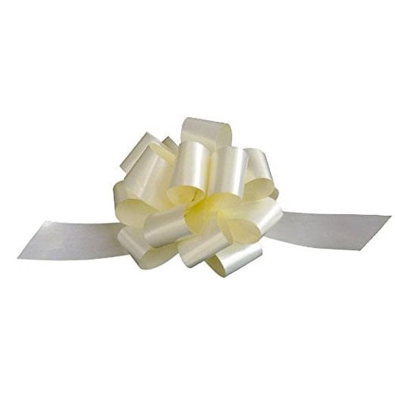 Ivory Decorative Gift Pull Bows - 5" Wide, Set of 10,Easter, Spring, Mother's Day, Birthday, Presents, Gifts, Wedding Decor, Wreath, Baskets, Fundraiser, Reception, Church, Office, School Colors