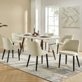 thumbnail image 1 of 6-Piece Ergonomic Dining Chair Set with Curved Back Chairs, High-Density Foam Seats Kitchen Restaurant Ivory, 1 of 8