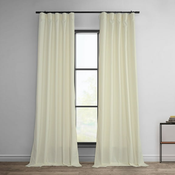 Ivory Dobby Linen Curtain (1 Panel), Ivory, 50W X 108L