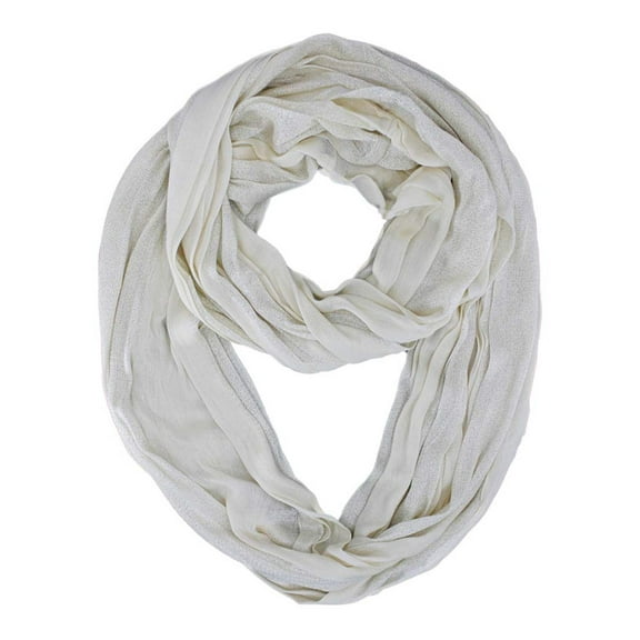 Ivory Double Sided Metallic Infinity Scarf