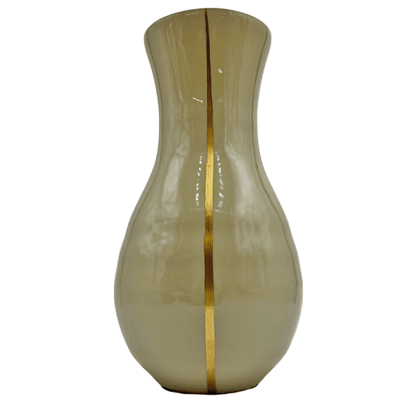 Ivory Elegant Vase With Gold Accent