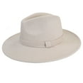 thumbnail image 1 of Ivory Fedora Panama Upturn Wide Brim Cotton Blend Felt Hat, 1 of 4