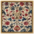 thumbnail image 1 of Ivory Floral Embroidery Chic Farmhouse Canvas Wall Art by Art Remedy, Gold Floater Frame, 30"x30", 1 of 7