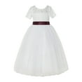 thumbnail image 1 of Ivory Floral Lace Tulle Flower Girl Dresses Father Daughter Dance LG2R, 1 of 3