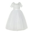 thumbnail image 1 of Ivory Floral Lace Tulle Flower Girl Dresses Father Daughter Dance LG2R, 1 of 3