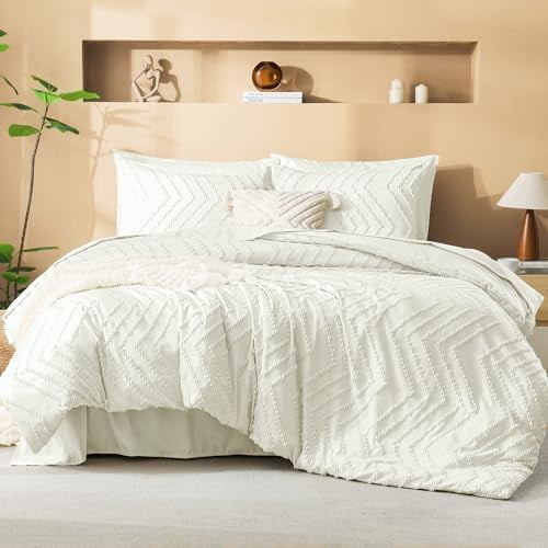 Ivory Full Size Comforter Set with Sheets - 7 Pieces Bed in a Bag Full ...