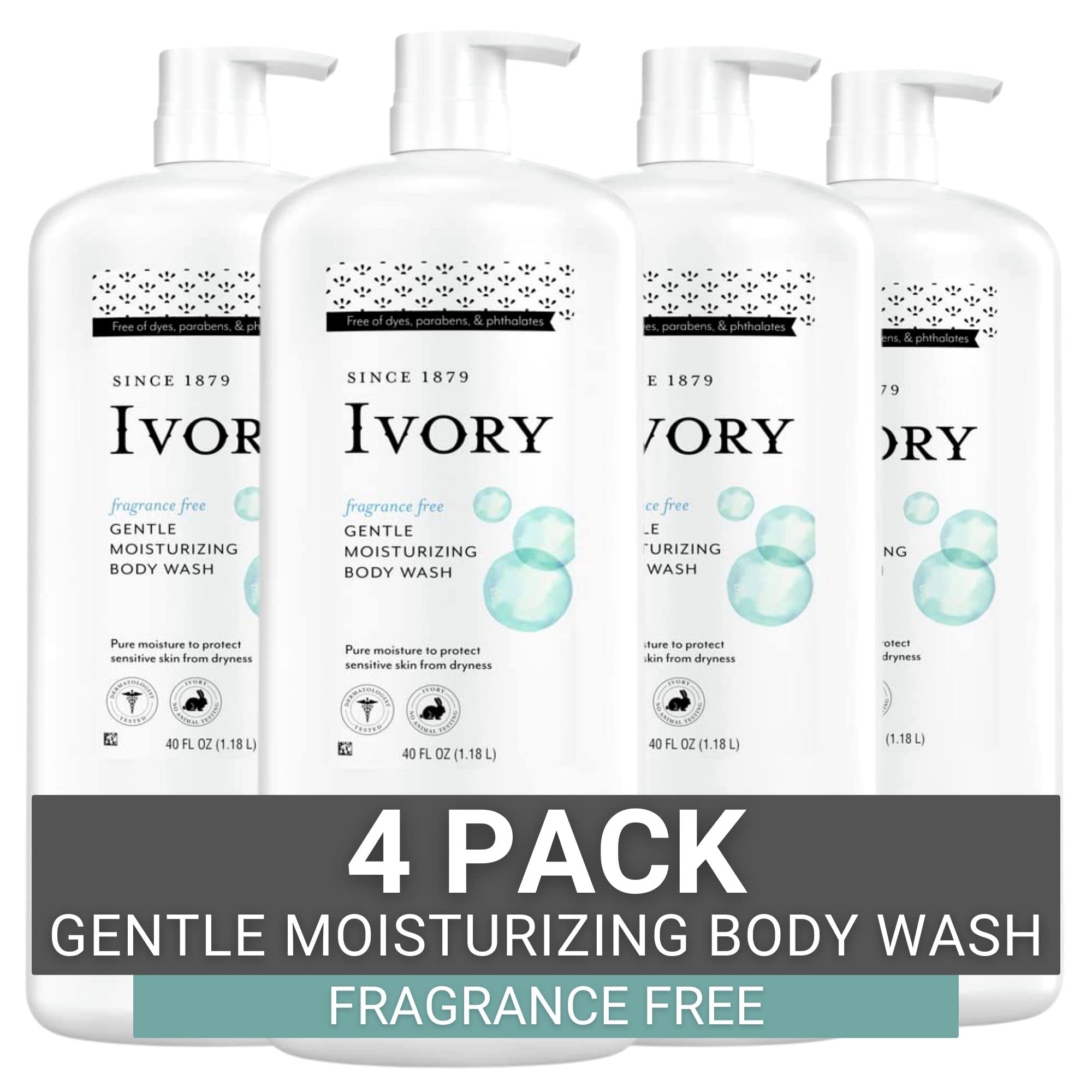 Ivory Gentle Moisturizing Body Wash For Dry, Sensitive Skin, Fragrance