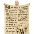 thumbnail image 1 of Ivory Gifts for 14th Anniversary Blanket, 14th Anniversary Wedding Gifts for Husband Wife Couple, 14 Year Anniversary Romantic Gifts for Him Her, Happy Anniversary Decorations Presents for Women Men, 1 of 6
