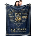thumbnail image 1 of Ivory Gifts for 14th Anniversary Blanket 50"x60", 14th Anniversary Wedding Gifts for Husband Wife Couple, 14 Year Anniversary Romantic Gifts for Him Her, 14 Years of Marriage Throw Blankets, 1 of 5