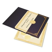 Ivory/Gold Foil Embossed Award Cert. Kit, Blue Metallic Cover, 8-1/2 x 11, 6/Pk.