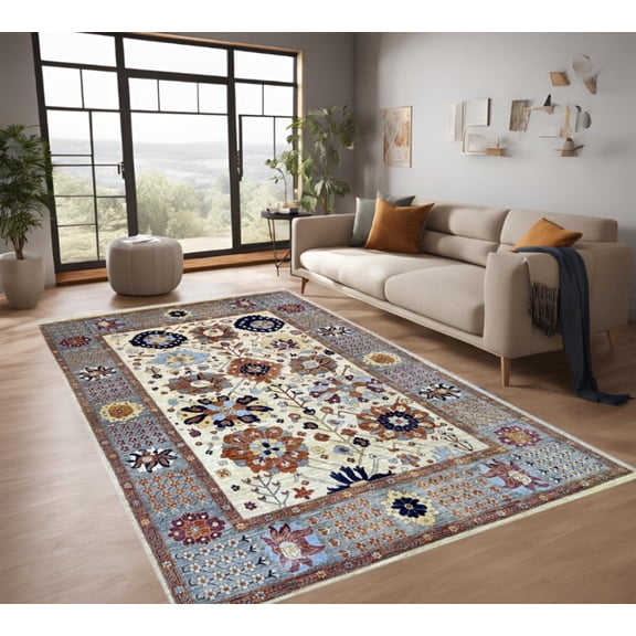 Ivory Grey Premium Handwoven Pure Wool Bijar Rug, 9ft 0in x 12ft 4in