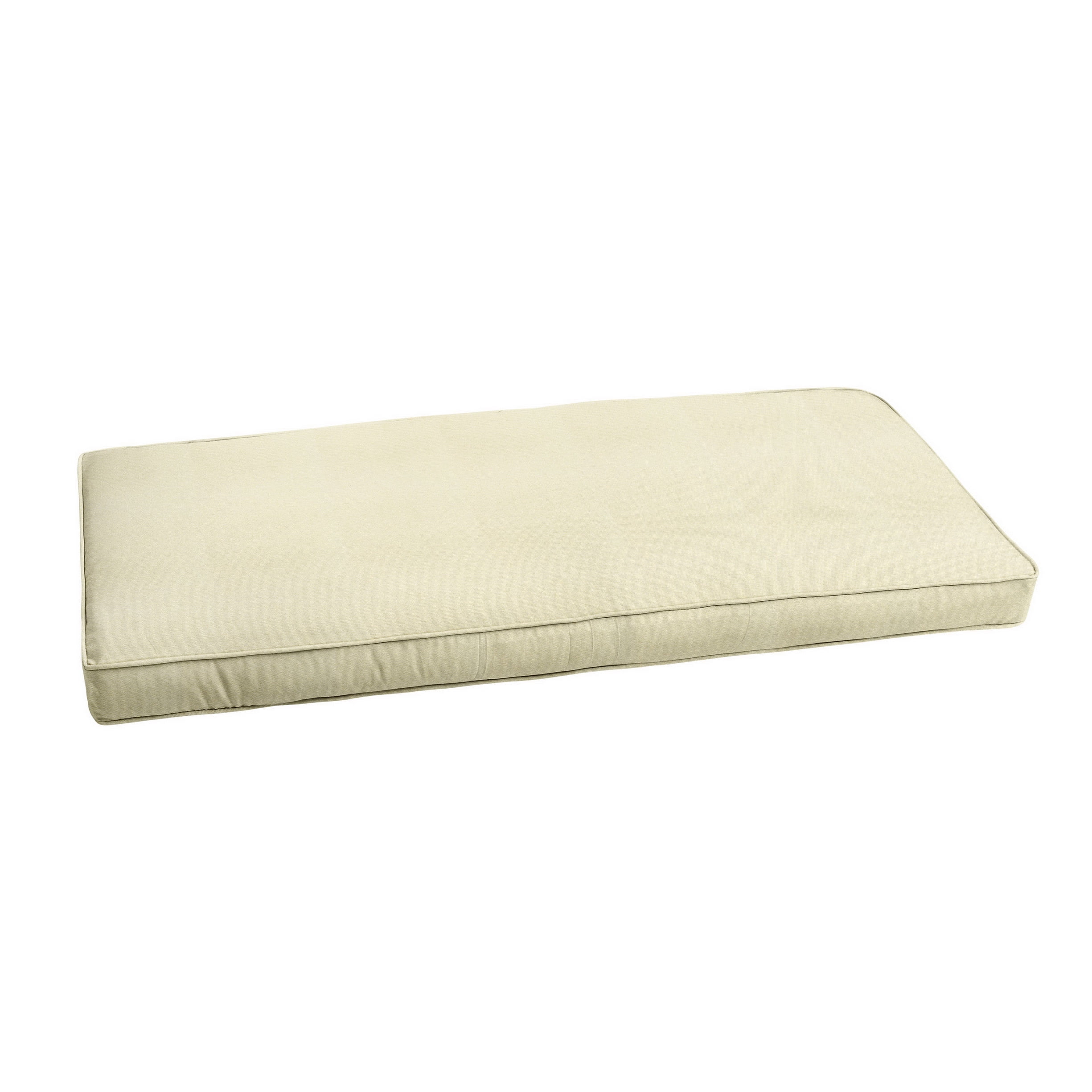 Ivory Indoor/Outdoor Bench Cushion with Corded Edges