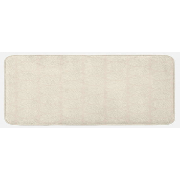 Ivory Kitchen Mat, Abstract Soft Pastel Colored Circular Round Shapes Pattern Simplistic and Design, Plush Decorative Kitchen Mat with Non Slip Backing, 47" X 19", Cream, by Ambesonne