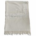 thumbnail image 1 of Ivory Long Big Long Woolen Scarf Fashionable Shawl Wrap Sunscreen with Ivory Paisley Motif Embroidery with Hand Knotted Tassels For Women, Girls, 1 of 3