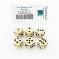 thumbnail image 1 of Ivory Marbleized Dice with Black Pips 16mm (5/8in) D6 Set of 6 Wondertrail, 1 of 1