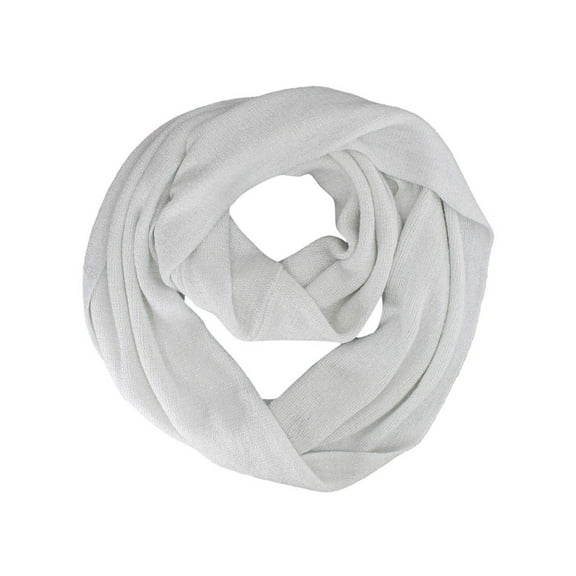 Ivory Metallic Winter Knit Circle Infinity Scarf
