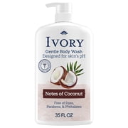 Ivory Body Wash, Mild and Gentle, Coconut Scent, for All Skin Types, 35 fl oz