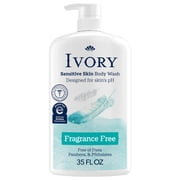 Ivory Body Wash, Mild and Gentle, Fragrance-Free, for Sensitive Skin, 35 fl oz