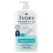 Ivory Body Wash, Mild and Gentle, Fragrance-Free, for Sensitive Skin, 35 fl oz